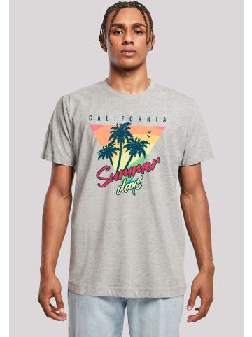 F4NT4STIC T-Shirt California Palmen Retro in grau meliert