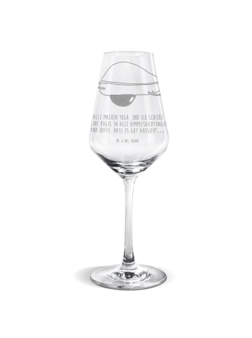 Mr. & Mrs. Panda Weinglas Avocado Yoga mit Spruch in Transparent