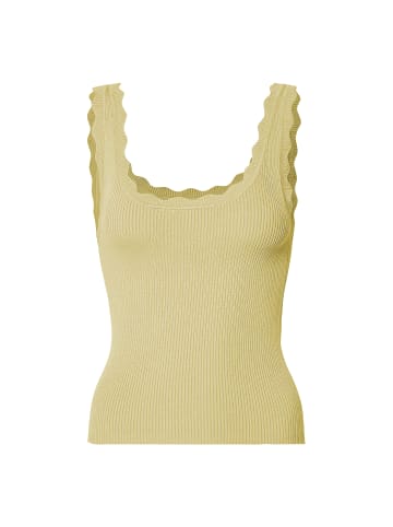 JACQUELINE de YONG Gerippter Stricktop mit Muschelsaum in Hellgrün-2