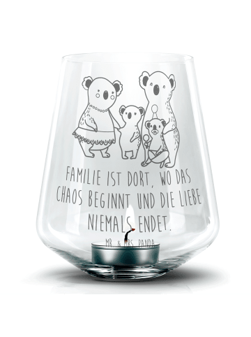 Mr. & Mrs. Panda Teelichthalter Koala Familie mit Spruch in Transparent