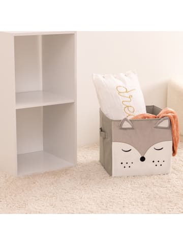 Atmosphera Créateur d'intérieur Textiler Aufbewahrungsbehälter mit kindlichem Motiv für Kinderzimmer in Braun