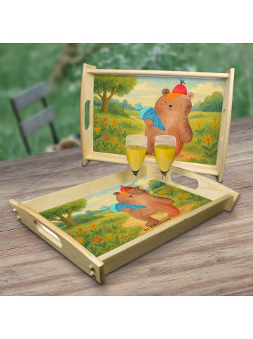 Mr. & Mrs. Panda tablett aus holz Bär Schultüte Design ohne Spruch in Weiß