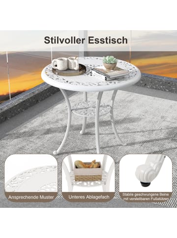 COSTWAY Gartenmöbel 5tlg. Set Aluminiumguss in Weiß