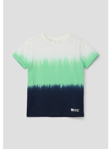 S. Oliver T-Shirt kurzarm in Blau-creme-grün