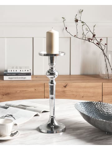 Beliani Kerzenständer SANAFA in Silber - (W) 14 x (H) 41 x (L) 14 cm