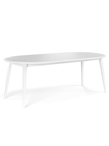 Feldmann-Wohnen Esstisch Belluno Elegante Kiefer weiß (RAL9010) lackiert 110-210 / 110 / 74,5cm