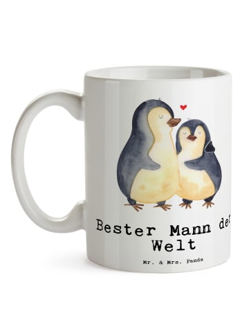 Mr. & Mrs. Panda Mug Pinguin Bester Mann der Welt mit Spruch in Weiß
