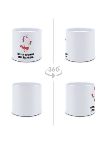 Mr. & Mrs. Panda Großer Blumentopf Einhorn Dame mit Spruch in Weiß