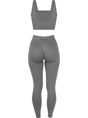 Circle Five Scrunch Shape Set (Push-Up Leggings und Medium Support Sport-BH) in Anthrazit