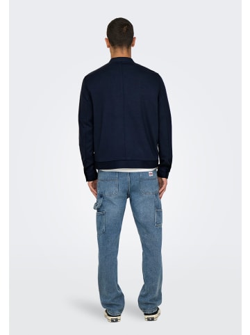 Only&Sons Basic Baseball Jacke für Alltag Langarm Blouson in Blau-2
