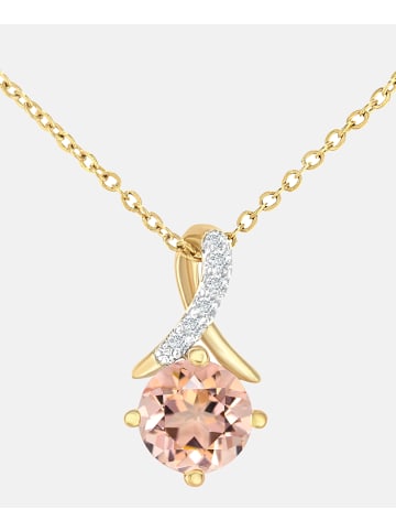 Diamant L'éternel Halskette mit Anhänger aus 375 Gelbgold mit Diamant mit Morganit