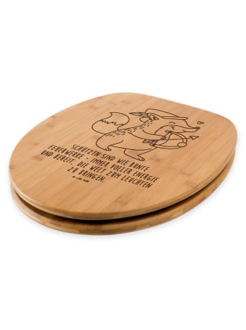 Mr. & Mrs. Panda Holz Toilettensitz Schütze Astrologie mit Spruch in Transparent