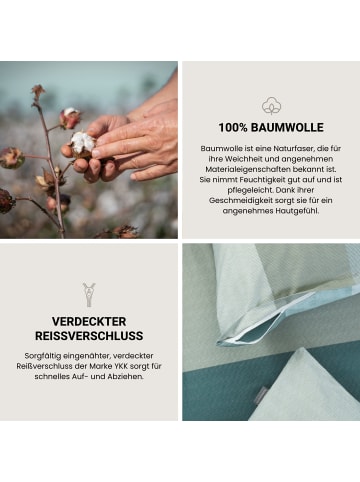 Schiesser Renforcé-Bettwäsche-Set Endy Stripes in Grün