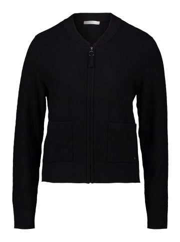 BETTY & CO Strick-Cardigan mit Reißverschluss in Schwarz