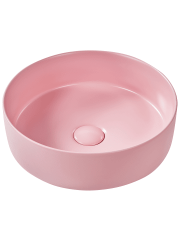Beliani Waschbecken GUDAR in Rosa - (W) 37 x (H) 12 x (L) 37 cm