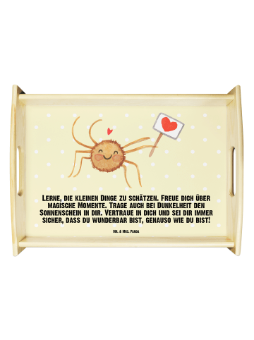 Mr. & Mrs. Panda Tablett Spinne Agathe Motivation mit Spruch in Gelb Pastell