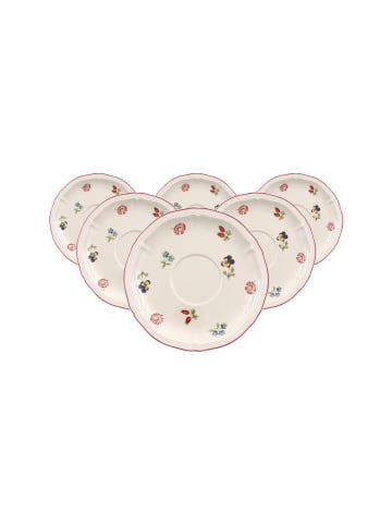 Villeroy & Boch 6er Set Frühstücksuntertassen Petite Fleur in Weiß ø 17 cm in weiß