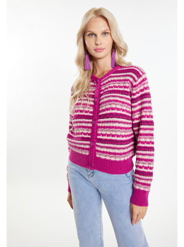 IZIA Damen Cardigan in Beerenpink Mehrfarbig