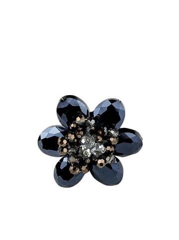 collezione alessandro Ring " Strassblume " in schwarz