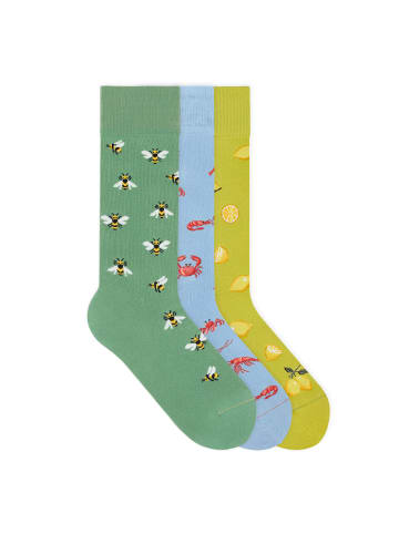 von Jungfeld Motivsocken Seasonal Icon Bundle in Bees/Crab/Lemon