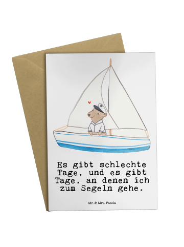 Mr. & Mrs. Panda babykarte Bär Segeln mit Spruch in Weiß
