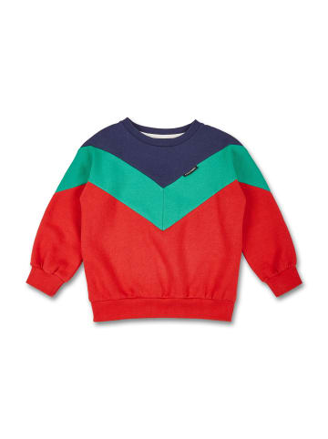 MANITOBER Cut & Sew Sweatshirt in Green/Red/Navy