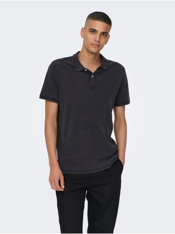 Only&Sons Poloshirt aus Baumwolle Kurzarm Slim Fit in Dunkelblau