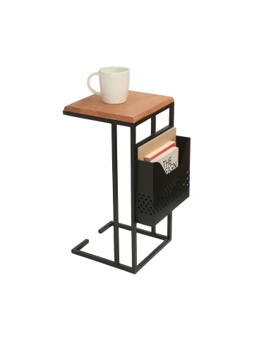 relaxdays Beistelltisch in Braun/ Schwarz - (B)30 x (H)63 x (T)37 cm