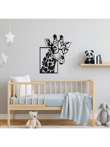 UNUS Wandbild aus Metall Giraffe mit Brille 30x40 cm in Schwarz