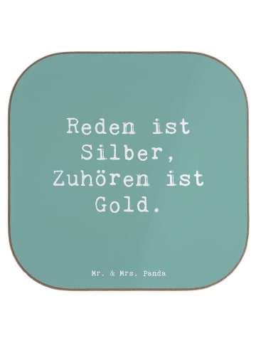 Mr. & Mrs. Panda Untersetzer Spruch Konflikte friedlich lösen mi... in Meeresbrise