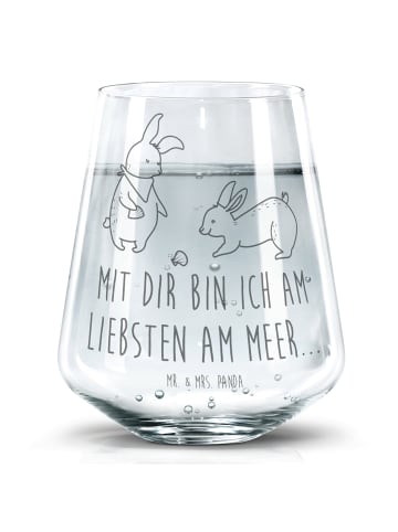 Mr. & Mrs. Panda Trinkglas Hasen Muschel mit Spruch in Transparent
