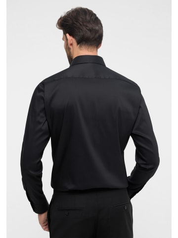 Eterna Performance Shirt Twill-Stretch Langarm in Schwarz
