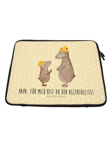 Mr. & Mrs. Panda Notebook Tasche Bären mit Hut mit Spruch in Gelb Pastell