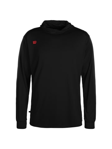 Wilson Longsleeve Fundamentals Hooded in schwarz