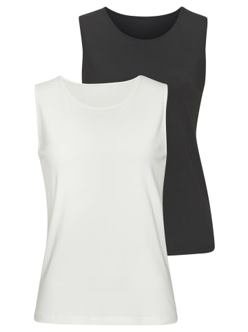 Shirttop in creme, schwarz