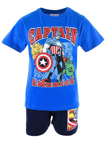 Avengers 2tlg.Outfit T-Shirt & Shorts Captain America in Blau