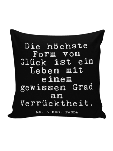 Mr. & Mrs. Panda Kissen 40x40 Die höchste Form von... mit Spruch in Schwarz