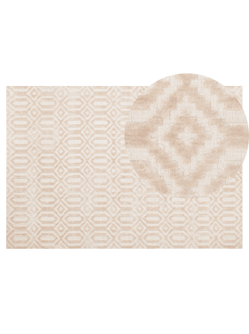 Beliani Kurzflor ADATEPE in Beige - (W) 140 x (H) 1 x (L) 200 cm