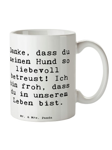 Mr. & Mrs. Panda Kaffeetasse Spruch Danke Hundesitter mit Spruch in Weiß