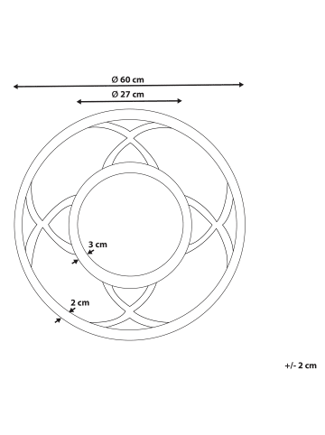 Beliani Dekospiegel IZTAPALAPA in Braun/Weiß - (W) 60 x (H) 60 x (L) 2 cm