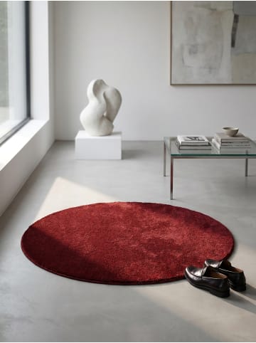 KADIMA DESIGN Teppich Kurzflor Waschbar Einfarbig MAIN Strapazierfähig OEKO-TEX in Rot
