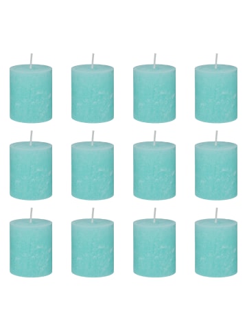 Butlers Stumpenkerze RUSTIC 12er-Set in Türkis