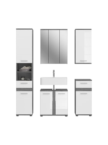 ebuy24 Badmöbelset Blake (5-teilig) Weiß 164 x 34 cm