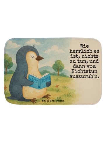 Mr. & Mrs. Panda Badevorleger Pinguin Buch Design mit Spruch in Weiß