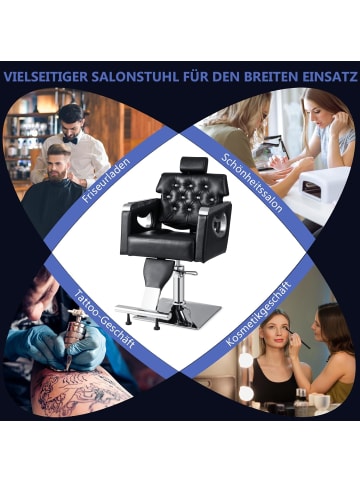 COSTWAY Friseurstuhl höhenverstellbar in Schwarz