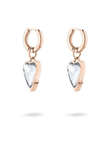 LIEBESKIND BERLIN Ohrringe Glass Heart in roségold