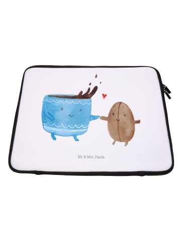 Mr. & Mrs. Panda Notebook Tasche Kaffee Bohne ohne Spruch in Weiß