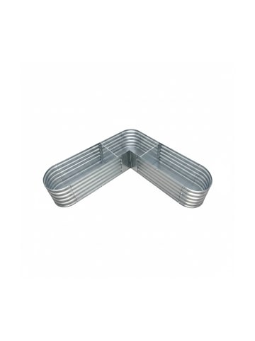 relaxdays Hochbeet in Silber - (B)203 x (H)43 x (T)203 cm