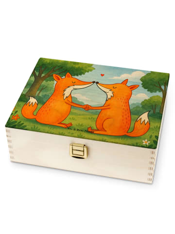 Mr. & Mrs. Panda Teebox Holz Füchse Liebe Design ohne Spruch in Weiß