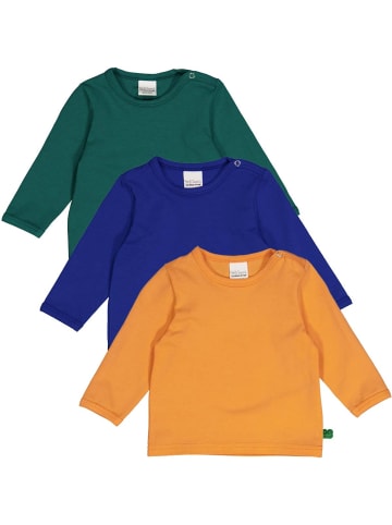 Fred´s World by GREEN COTTON Babylangarmshirt 3er-Pack in Tangarine/Cucumber/Surf